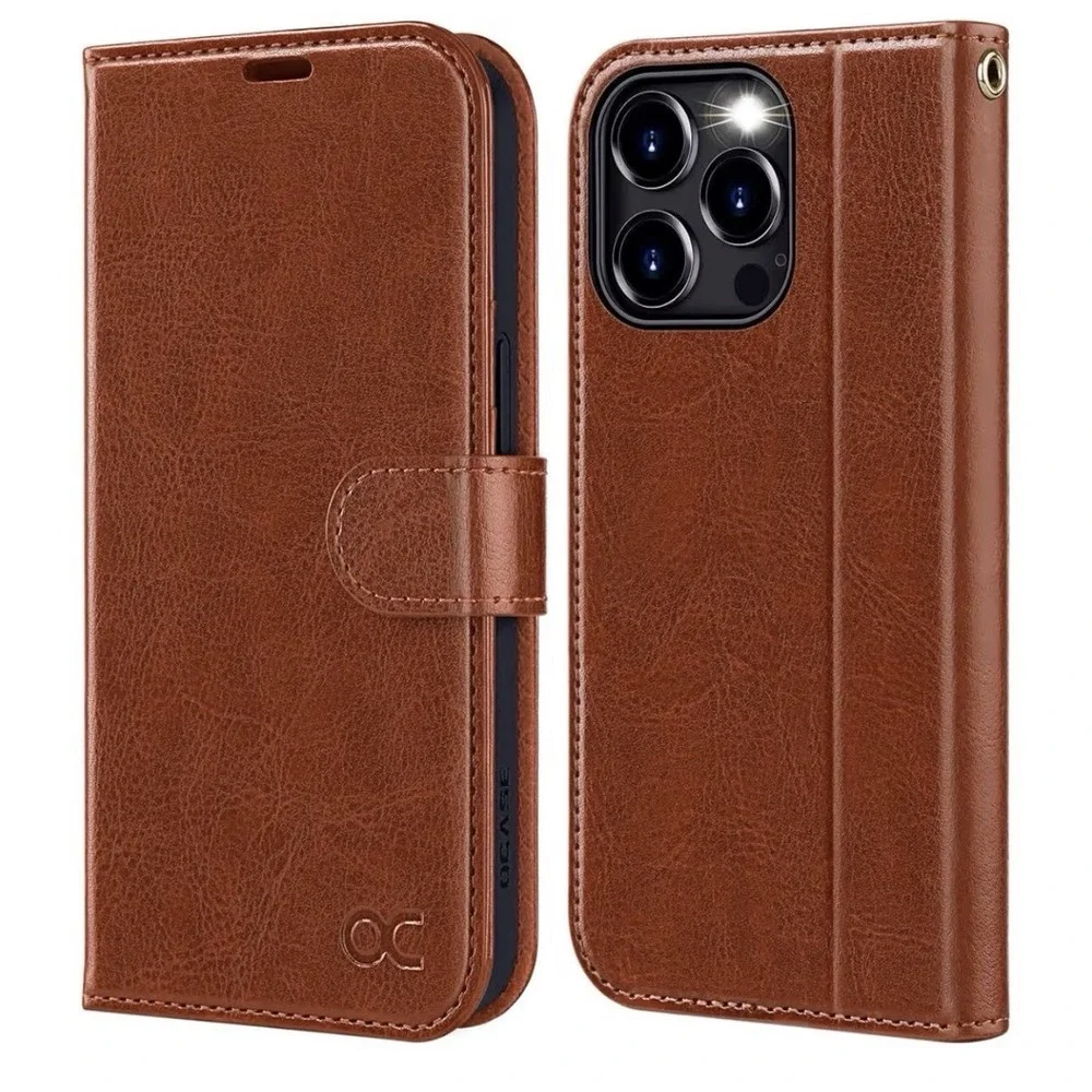 iPhone 15 Pro DjBear Case With Magnetic Card Holder (brown), [D]